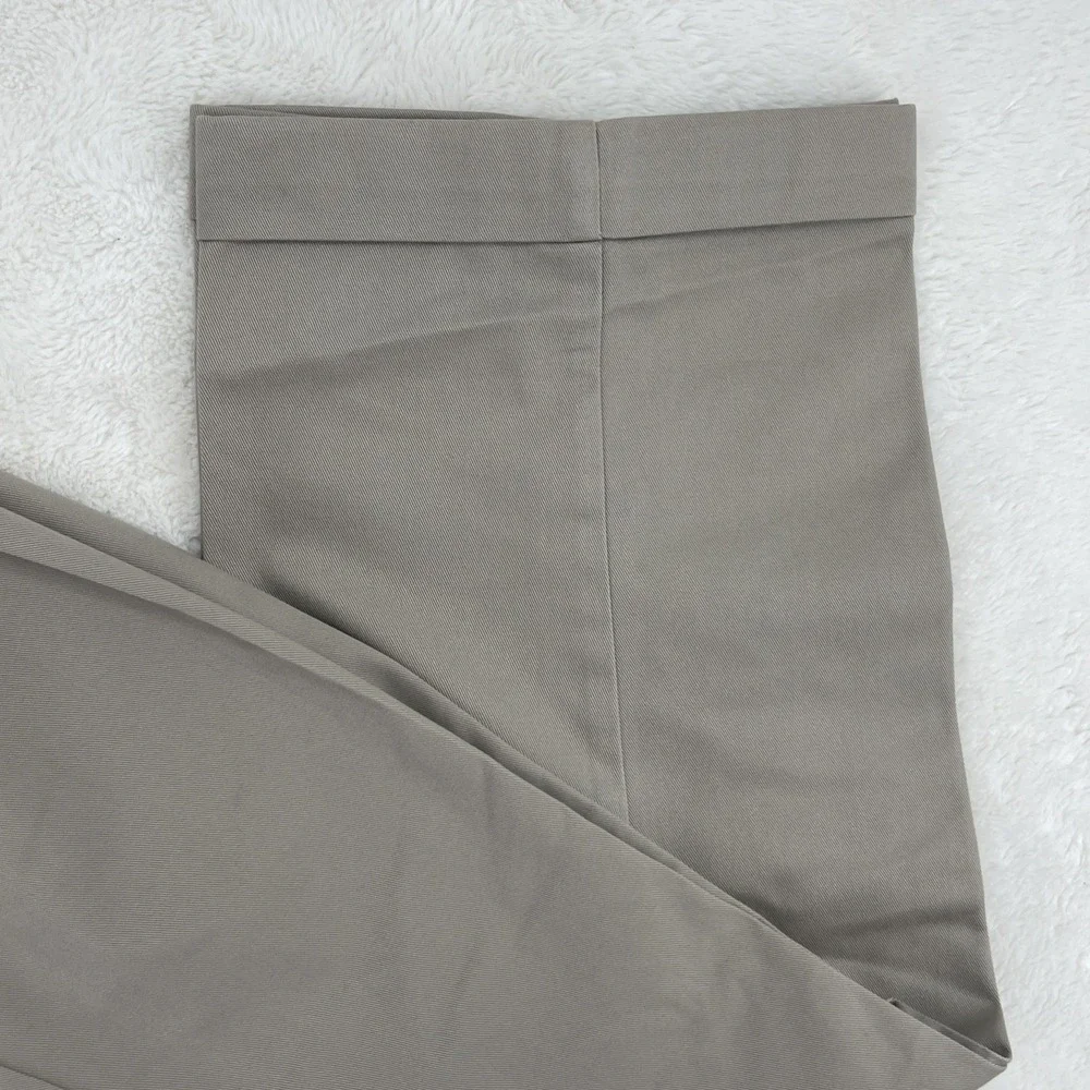 IZOD Slacks Saltwater Double Pleat Cuffed Cotton Chino Pants 38x30 Beige Khakis